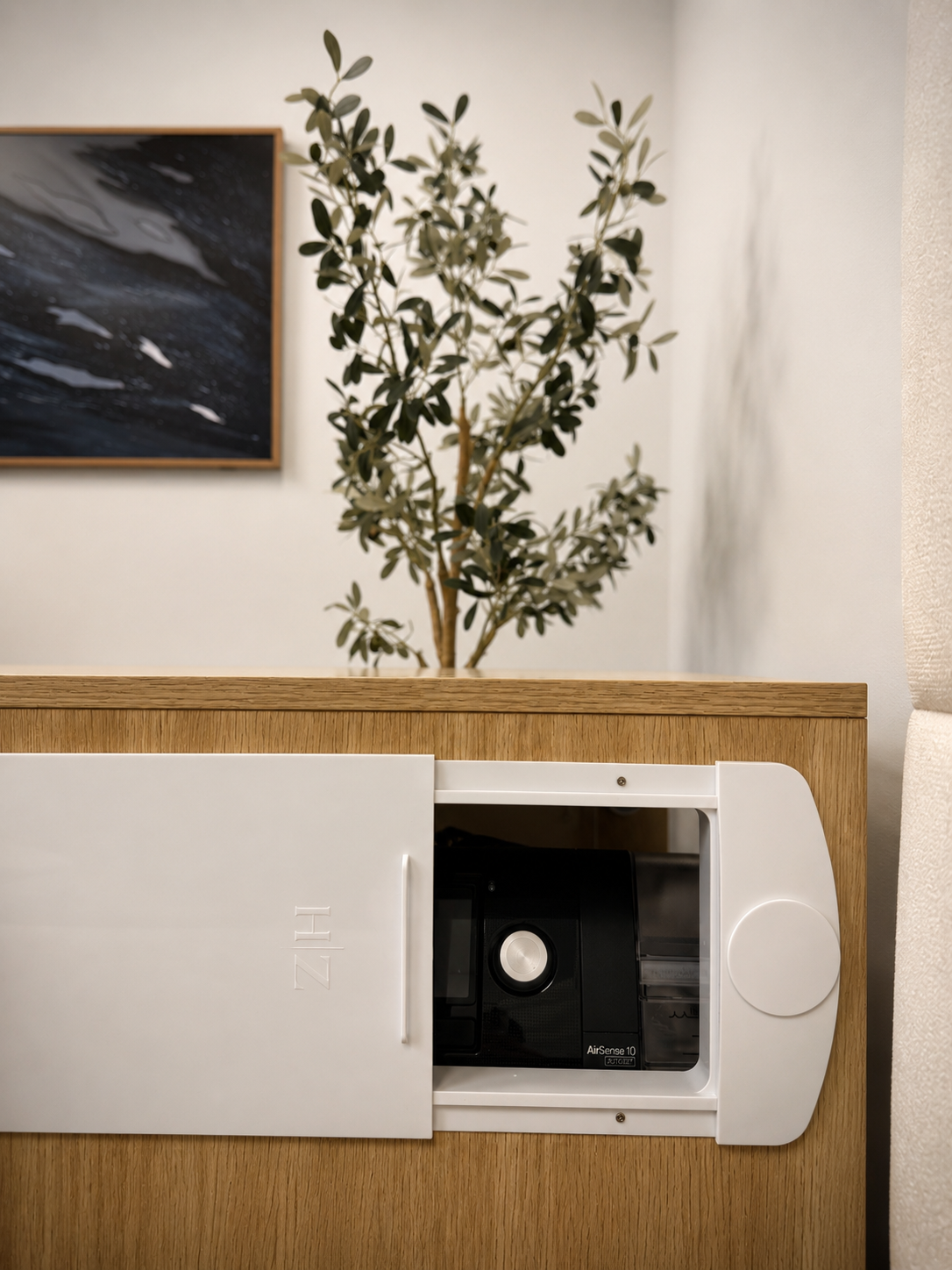 CPAP BEDSIDE TABLE - OAK